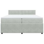 vidaXL Sommier à lattes de lit et matelas Gris clair 200x200cm Velours