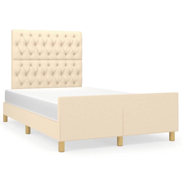 vidaXL Cadre de lit sans matelas crème 120x190 cm tissu