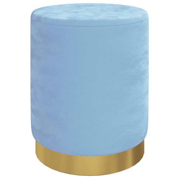 vidaXL Tabouret de rangement rond Bleu clair Velours