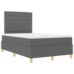 vidaXL Lit avec sommier à ressorts et matelas gris foncé 120x200 cm Tissu