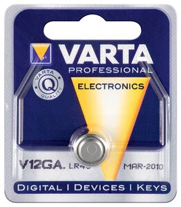 Blister de 1 Pile 'Electronics' V12GA (LR43) 1,5 Volt VARTA