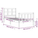 vidaXL Cadre de lit sans matelas noir bois de pin massif