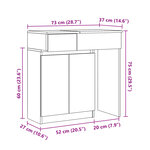 vidaXL Coiffeuse avec LED blanc 115x37x110 5 cm