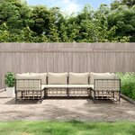 vidaXL Salon de jardin 6 Pièces avec coussins anthracite résine tressée
