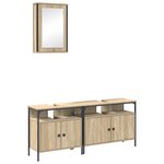 Cabinet de Salle de Bain vidaXL 3 Pièces en Bois d'Ingénierie Chêne de Sonoma