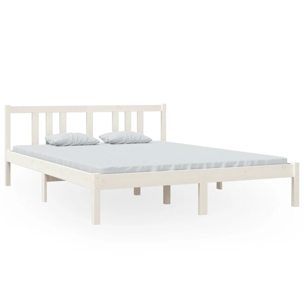 vidaXL Cadre de lit sans matelas blanc bois massif 150x200 cm