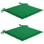 vidaXL Chaises Batavia lot de 2 et coussins verts Bois de teck massif
