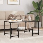 vidaXL Table basse avec dessus en verre transparent 98 5x50x45cm acier