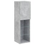 vidaXL Meuble TV avec lumières LED gris béton 30 5x30x102 cm