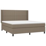 vidaXL Sommier à lattes de lit matelas LED Taupe 160x200 cm Tissu