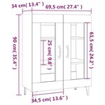 vidaXL Buffet sonoma gris 69 5x34x90 cm bois d'ingénierie