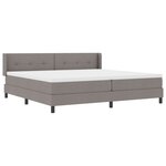 Lit Box Spring vidaXL avec Matelas Taupe 200x200 cm Tissu