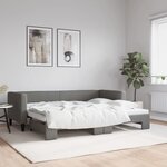 vidaXL Lit de jour avec gigogne sans matelas gris foncé 80x200 cm