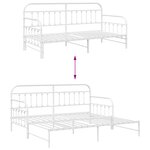 Cadre de lit vidaXL blanc avec lit gigogne 90x190 cm en acier