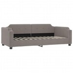 vidaXL Lit de jour avec gigogne et matelas taupe 100x200 cm tissu