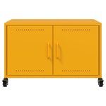 vidaXL Meuble TV jaune moutarde 68x39x43 5 cm acier laminé à froid