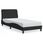 vidaXL Cadre de lit avec LED sans matelas noir 80x200 cm velours