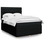 vidaXL Sommier à lattes de lit avec matelas Noir 140x190 cm Tissu
