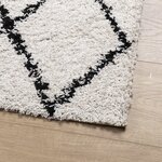 vidaXL Tapis shaggy à poils longs moderne crème et noir 300x400 cm