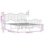 vidaXL Cadre de lit métal sans matelas et pied de lit blanc 140x190 cm