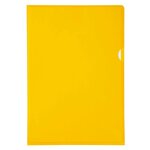 Etui Carton De 100 Pochettes Coin Pvc Lisse Haute Résistance 13/100e - A4 - Jaune - Exacompta