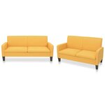 vidaXL Ensemble de canapés 2 Pièces Tissu Jaune