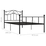 vidaXL Cadre de lit sans matelas noir métal 90x200 cm