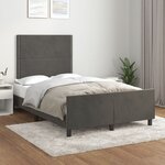 vidaXL Cadre de lit sans matelas gris foncé 120x200 cm velours