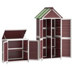 vidaXL Ensemble de remise à outils de jardin 2 Pièces moka pin massif