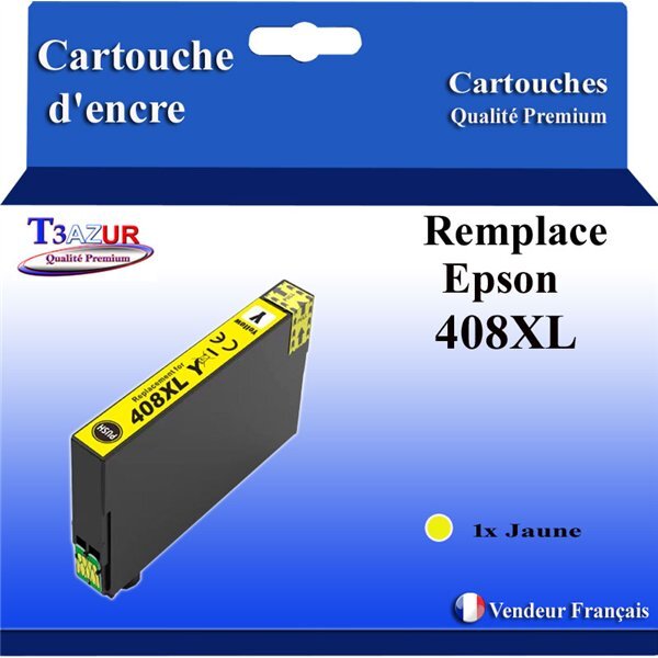 T3AZUR - Cartouche compatible avec Epson WorkForce Pro WF-C4810DTWF  408  408L  408XL - Jaune