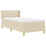 Lit à ressorts vidaXL avec matelas crème 90x200 cm en tissu