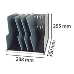 Trieur Vertical Modulotop Office 5 Intercalaires - Noir/gris - Exacompta
