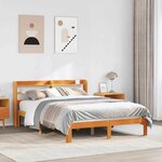 vidaXL Cadre de lit sans matelas cire marron 140x200cm bois pin massif