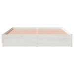 vidaXL Cadre de lit Blanc Bois massif 150x200 cm Très grand