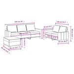 vidaXL Ensemble de canapés 3 Pièces avec coussins Noir Tissu