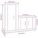 vidaXL Ensemble de meubles TV 2 Pièces blanc brillant bois d'ingénierie