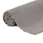 vidaXL Tapis rectangulaire Gris 80x160 cm Coton