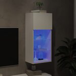 vidaXL Meuble TV avec lumières LED blanc 40 5x30x90 cm