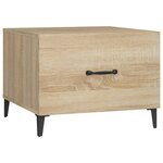 vidaXL Table basse avec pieds en métal Chêne sonoma 50x50x40 cm