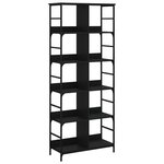 vidaXL Bibliothèque noir 78 5x33x188 5 cm bois d'ingénierie