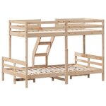 vidaXL Lit superposé sans matelas 80x200/120x200 cm bois massif