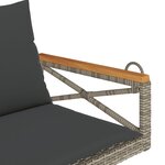 vidaXL Balancelle avec coussins gris 109x62x40 cm résine tressée
