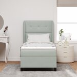 Lit Box Spring vidaXL avec Matelas Gris Clair 100x200 cm en Velours