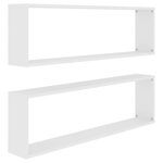 vidaXL Étagères cube murales 2 Pièces blanc 100x15x30cm bois d'ingénierie