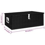 vidaXL Boîte de rangement Noir 90x47x33 5 cm Aluminium
