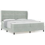 Lit Box Spring avec Matelas gris clair 200x200 cm velours
