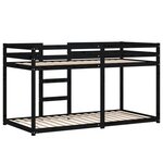 vidaXL Lit superposé Noir 90x190 cm Bois de pin massif