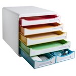 Module De Classement Big Box Maxi 6 Tiroirs Black Office - Blanc/arlequin - Exacompta