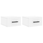 vidaXL Tables de chevet murales 2 Pièces blanc 35x35x20 cm