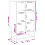 vidaXL Buffet noir 68 5x38 5x123 5 cm acier